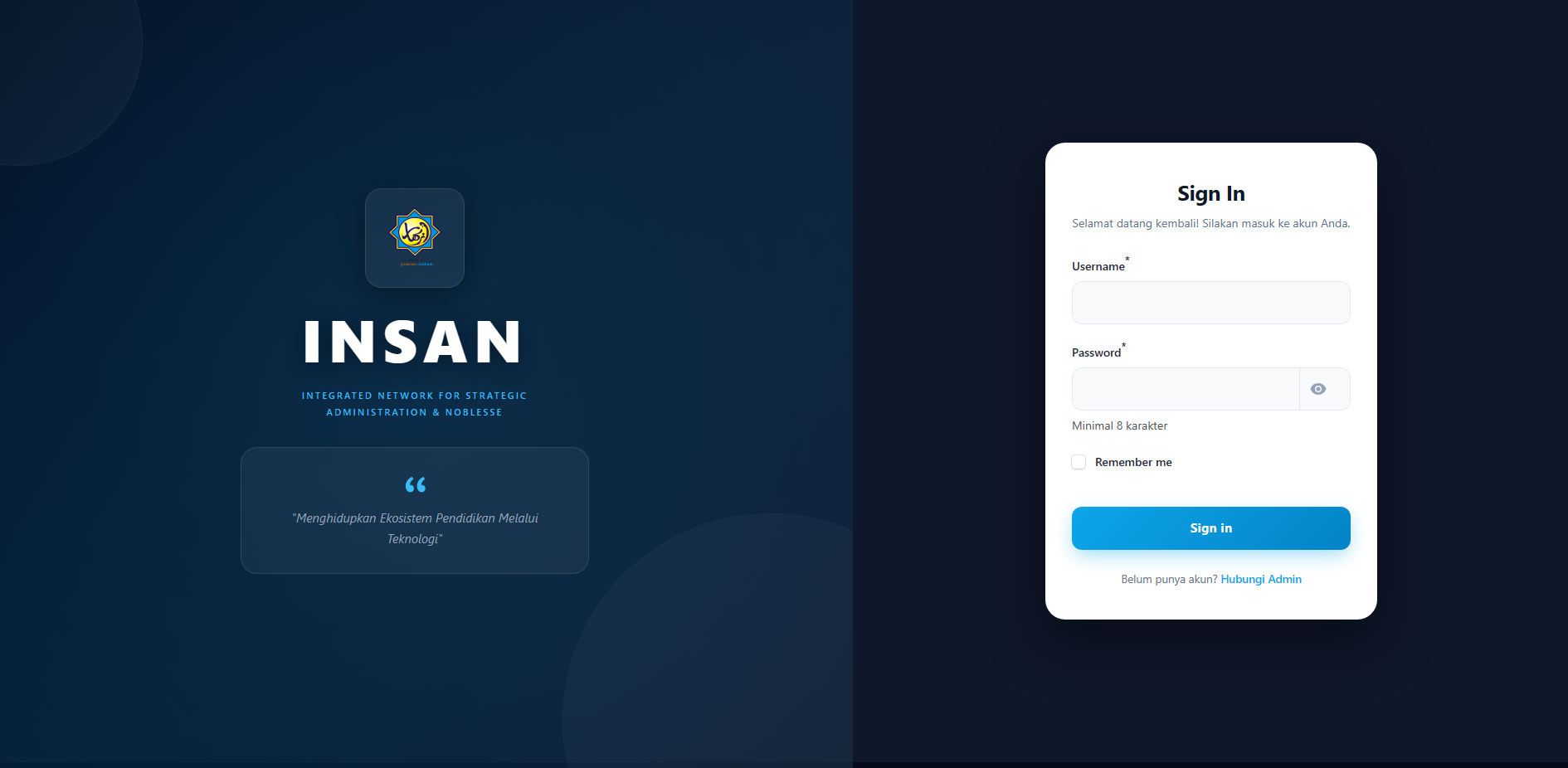 Login Page SIMPEG