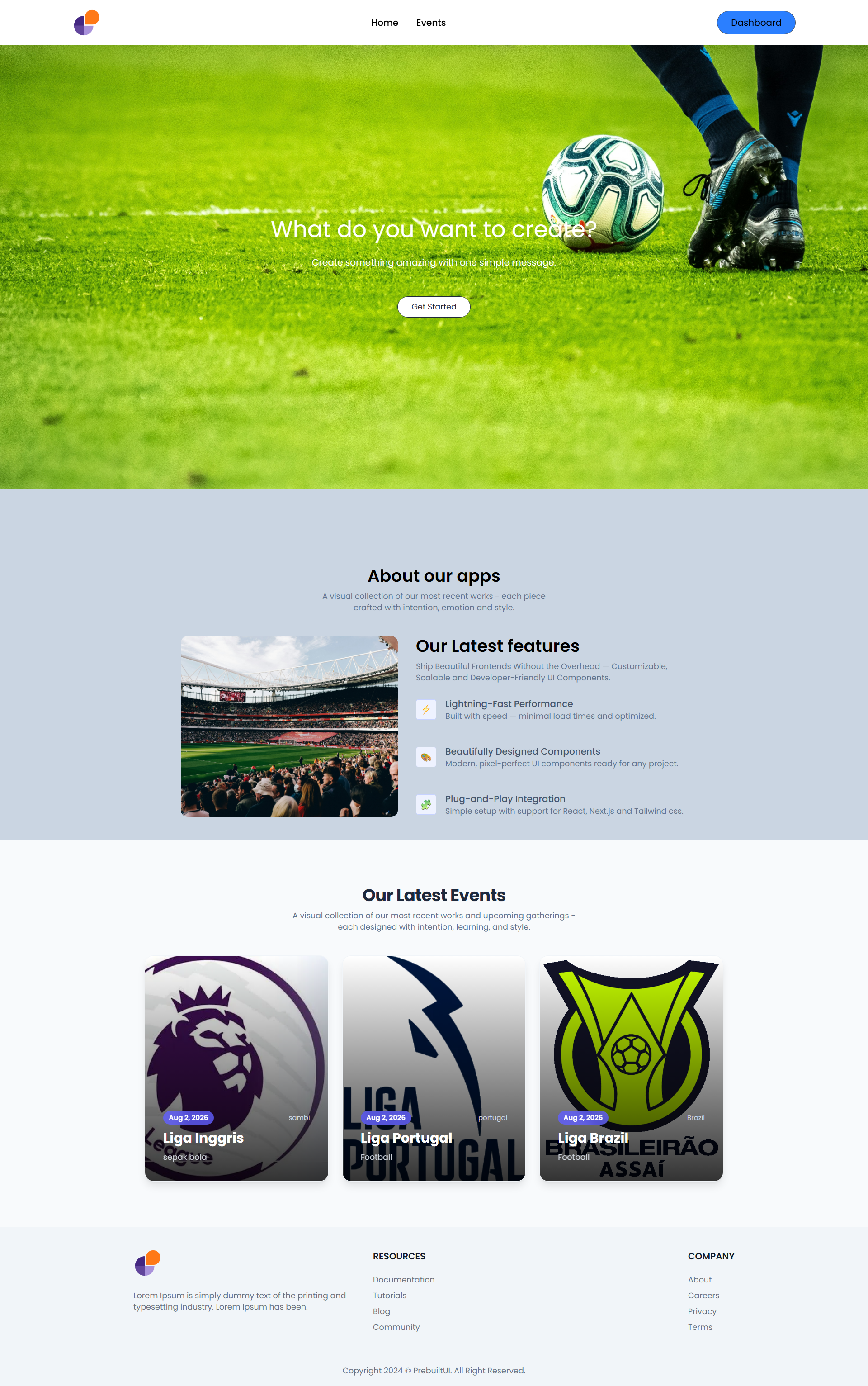 Booking Event Football